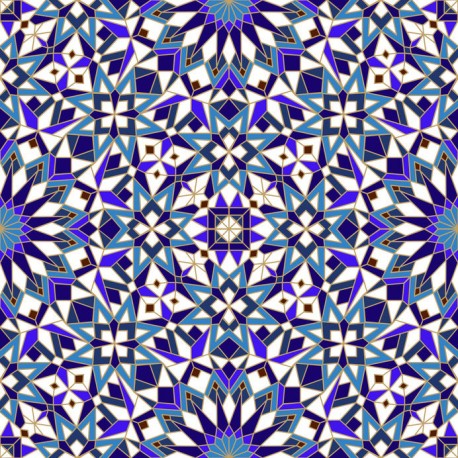 Adhésif carrelage maroc bleu et blanc - Stickers Carrelage